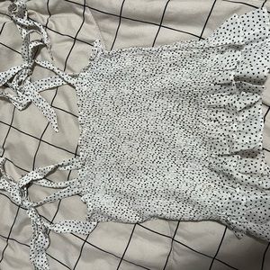 Princess Polly white top with black hearts